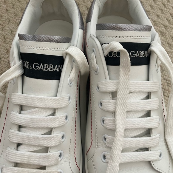 Authentic D&G Dolce& Gabbana Italy Portofino Sneakers  logo Sz40 White L… - Picture 9 of 15